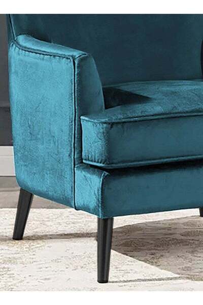 House One Velvet Royal Chair with Wingback and Arms