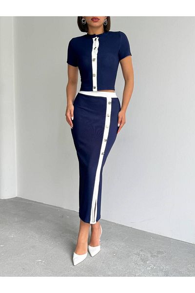 fhk atelier Women's Button Detailed Skirt Suit