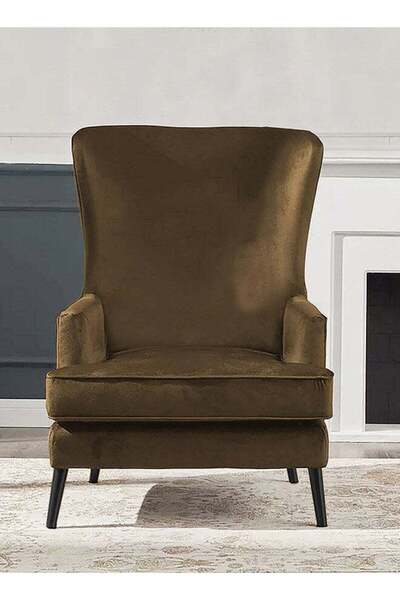 House One Velvet Royal Chair with Wingback and Arms