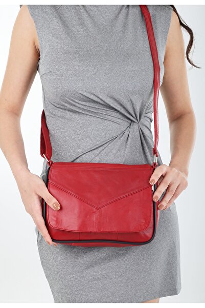 TopTrendy Geantă roșie de damă din piele naturală