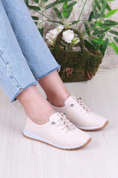 fort 2035 Lara Comfort Women's Shoes with Print Detail and Rubber Laces