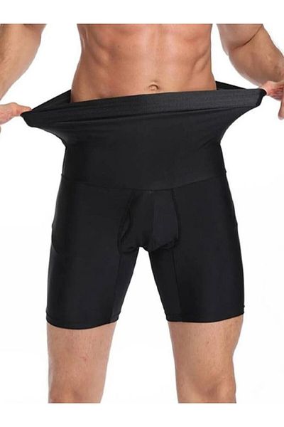 bazaar-turkey all you need Men's High Waist Double Boxer Corset 6013 Black