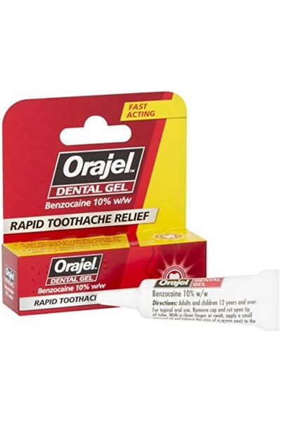 Orajel Dental Gel for Rapid Toothpain Relief - Benzocaine 10% w/w, Fast-Acting Dental Pain Relief Fo