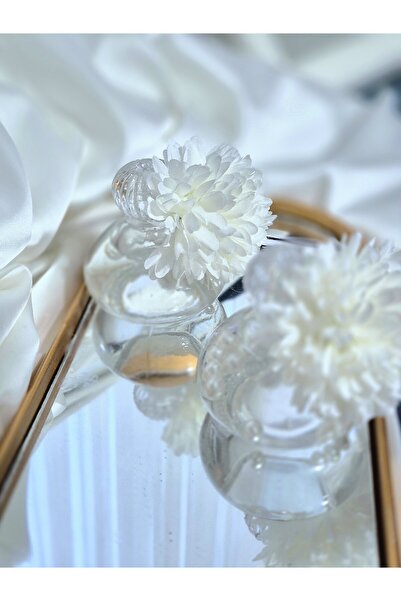 tutu hediye dükkanı Islak Dokulu Ortanca Süslemeli Kubbe Cam Şişe Incili Kolo...