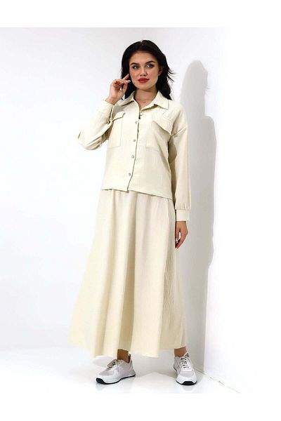 Stayele Beige Casual Two-Piece Set