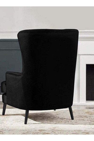 House One Velvet Royal Chair with Wingback and Arms