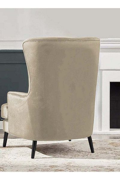 House One Velvet Royal Chair with Wingback and Arms