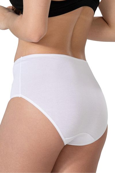 emosavm White Emay 1445 Modal Cotton High Waist Lace Panties