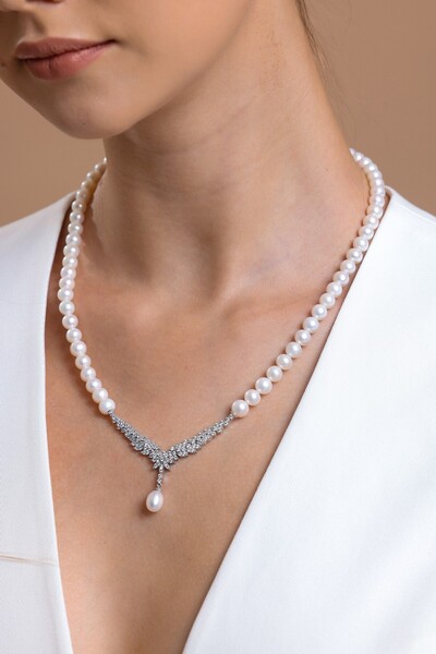 Birinci 14 Ayar Altın 6 mm Doğal İnci Kolye