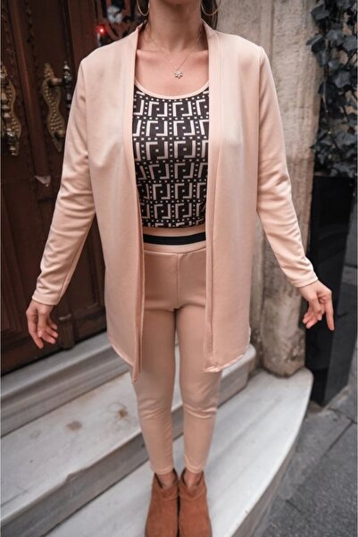 MODA Γυναικείο μακρυμάνικο κρεπ σετ τριών τεμαχίων