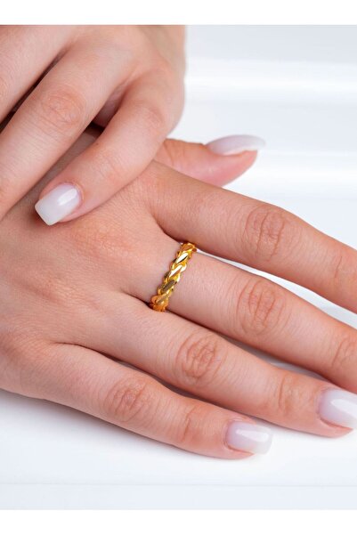 AKSESUARIM 22 Ayar Altın Kaplama Burma Model Yüzük