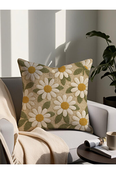LadiesHome Punch Desenli Dekoratif Yastık – 43x43 cm Mikro Petek Kumaş Dijital Baskı