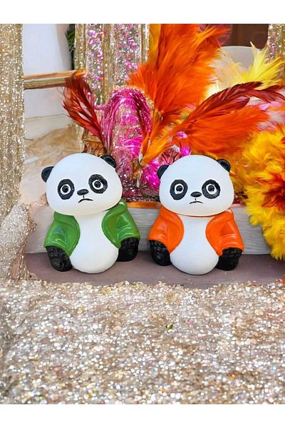 GLOBELUX Decorative Luxury Design Panda Ash Tray Ashtray (Set of 2)