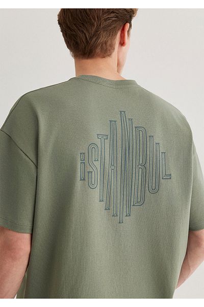 Mavi Πίσω εμπριμέ Khaki Istanbul T-Shirt Oversize / Wide Cut0611882-80692