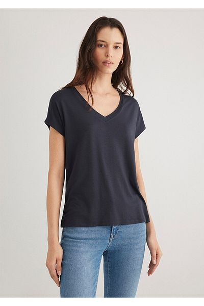 Mavi Tricou din viscoză cu decolteu în V - Croială normală167714-85315