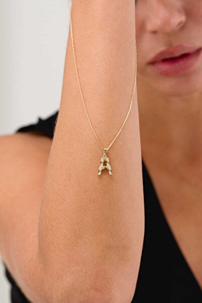 FERMAS KUYUMCULUK 14 Ayar Kalemli A Harfli Altın Kolye