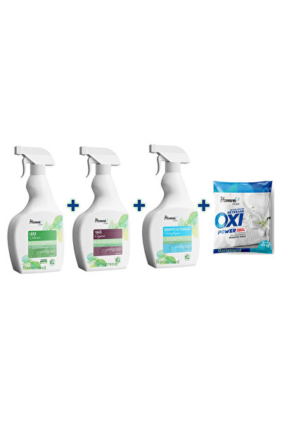 Homm Bitkisel Homm Clean Leke Çıkartıcı / Banyo Tuvalet Temizleyici / Yağ Çözücü / Oxi Power Beyazlar Set