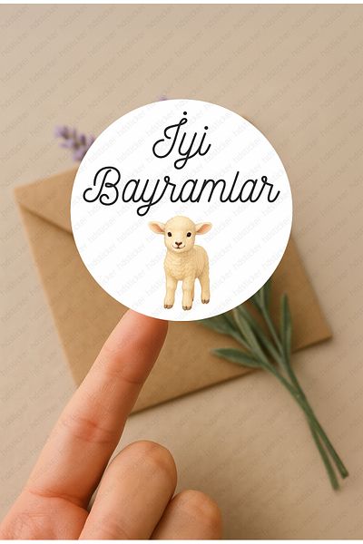 hdsticker 42Pcs Happy Eid Al Adha Sticker Set - 3X3Cm, Packaging Packaging Lamb Themed Sticker P4