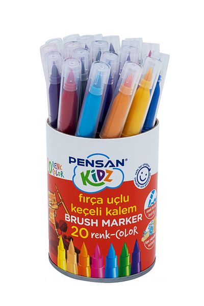 Kids Like 20 Colors Brush Tipped Felted Pen - Special Box