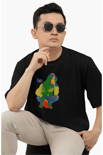 Fuddy Moda Μπλουζάκι Unisex Be Star με στάμπα στην πλάτη, μπλουζάκι με στάμπα Billie Eilish Blur