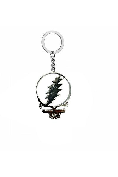 Herşey Nota Grateful Dead Themed Metal Keychain – Rock & Vintage Style Accessory