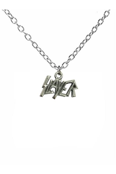 Herşey Nota Slayer Script Metal Necklace – Heavy Metal Unisex Jewelry with 60 cm Chain