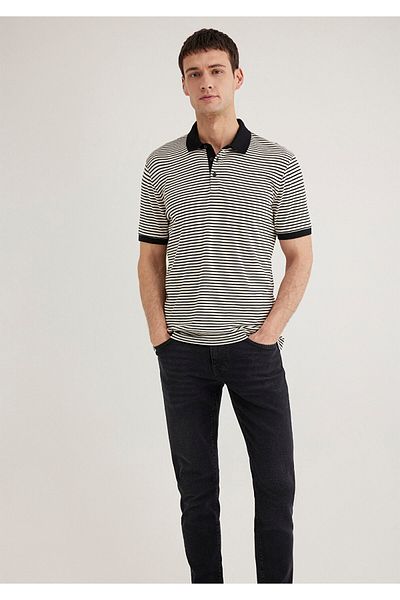 Mavi Marineblau gestreiftes Polo-T-Shirt Slim Fit / Slim Fit0611843-70055
