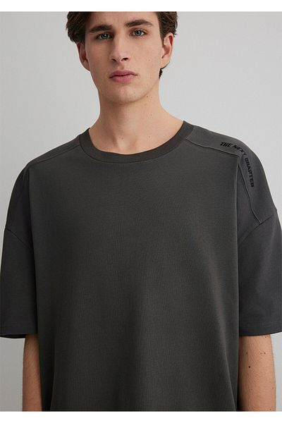 Mavi Κέντημα Λεπτομερές μπλουζάκι ανθρακί Oversize / Φαρδιά κοπή 0612132 -70090