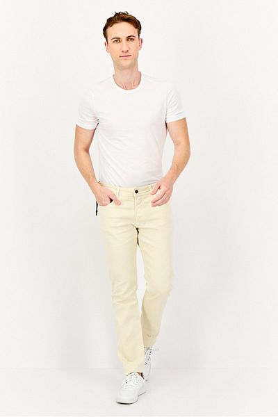 Salsa x S-Repel Men Regular Fit Plain Stretchable Denim, Beige
