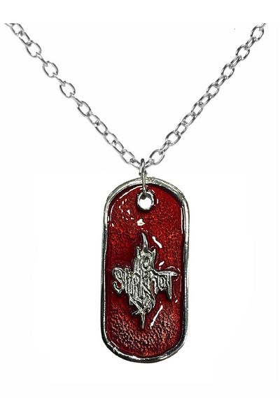 Herşey Nota Slipknot Red Metal Necklace – Heavy Metal Unisex Jewelry with 60 cm Chain