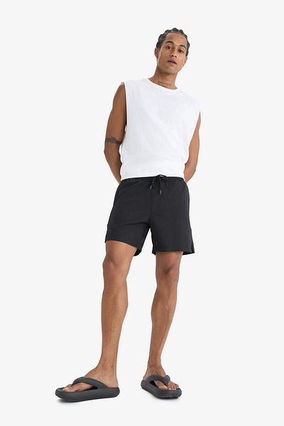 DeFacto DeFactoFit Sportsman bedruckte, dehnbare, strukturierte kurze Meereshose B5952AX25HS