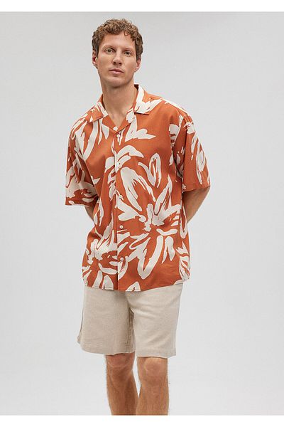 Mavi Orange Printed Shirt - Loose Fit0210823-70448