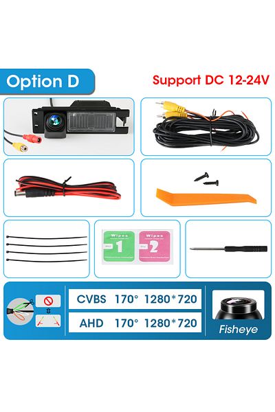 Choice AHD(720P)CVBS(720P) Rear View Camera AHD CVBS 1080P 170° Fisheye Lens Full HD Backup Camera For Opel