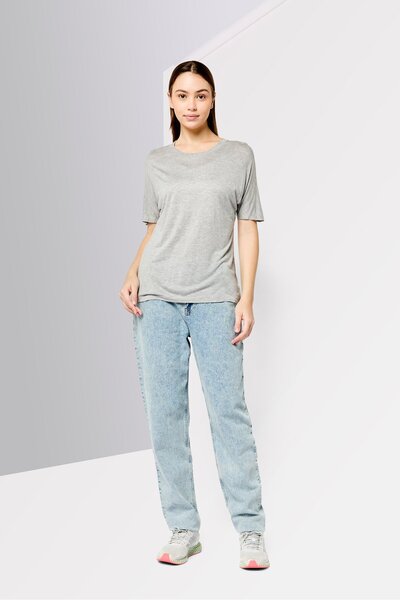 Tommy Hilfiger Women Crew Neck Short Sleeves Heather T-Shirt, Grey