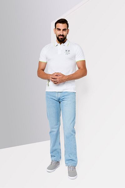 La Martina Men Regular Fit Embroidered Logo Short Sleeves Polo Shirt, White