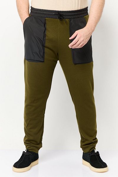 Tommy Hilfiger Men Regular Fit Colorblock Sweatpants, Olive