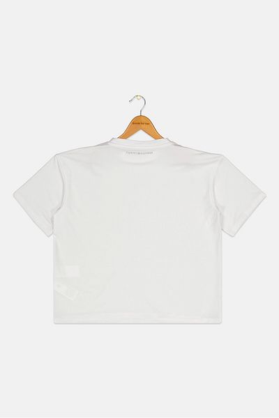 Tommy Hilfiger Kids Girl Brand Logo Short Sleeve T-Shirt, White