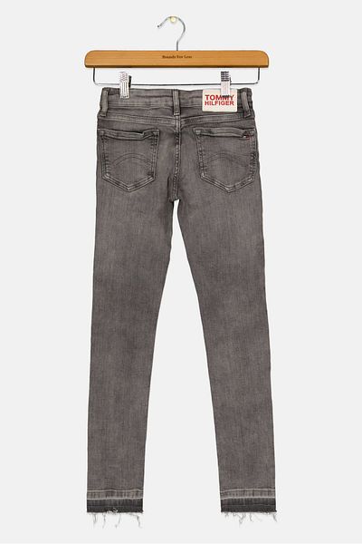 Tommy Hilfiger Toddlers Girls Skinny Fit Washed Jeans, Grey