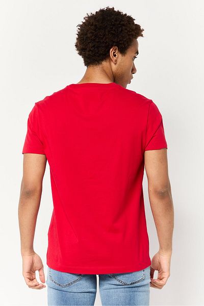 La Martina Men Crew Neck Short Sleeves Graphic Printed T-Shirt, Red