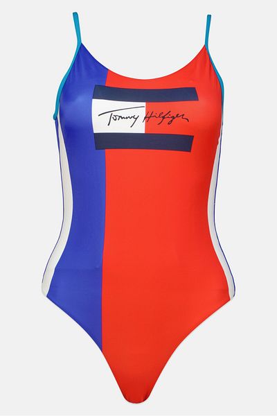 Tommy Hilfiger Women Graphic Printed Sleeveless One Piece Swimwear, Multicolor