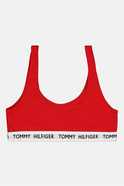 Tommy Hilfiger Women Non Padded Brand Logo Bralette, Red