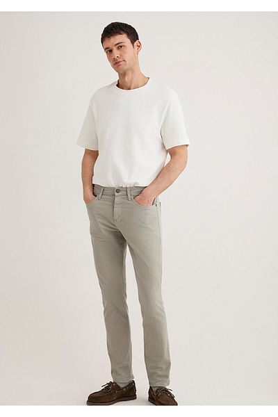 Mavi Jake Black Gray Gabardine Trousers - Foggy 0042286582