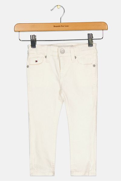 Tommy Hilfiger Toddlers Girl Skinny Fit Stretchable Denim Jeans, White