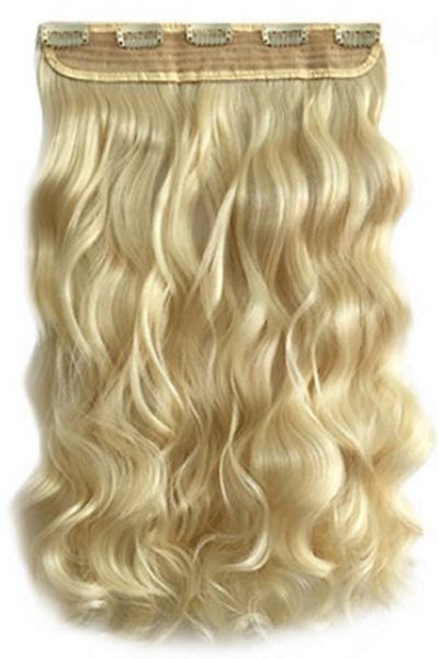 HALAMODO High Simulation Easy Comb Curly Wig Blond 50cm