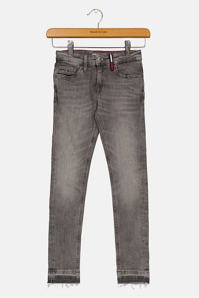 Tommy Hilfiger Toddlers Girls Skinny Fit Washed Jeans, Grey