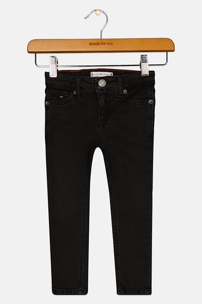 Tommy Hilfiger Toddlers Girl Skinny Fit Washed Jeans, Black