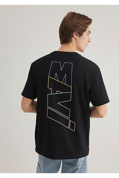 Mavi Μαύρο T-shirt - Logo Back Print, Loose Fit 0612350 -900