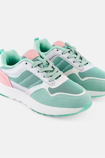 XTI Kids Girl Lace Up Casual Shoes, Aqua Green