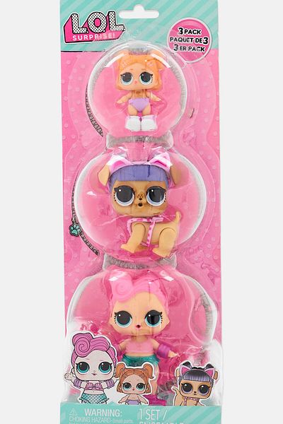 L.O.L. SURPRISE 3 Pcs Waves And Lil Sis With Collectible Dolls