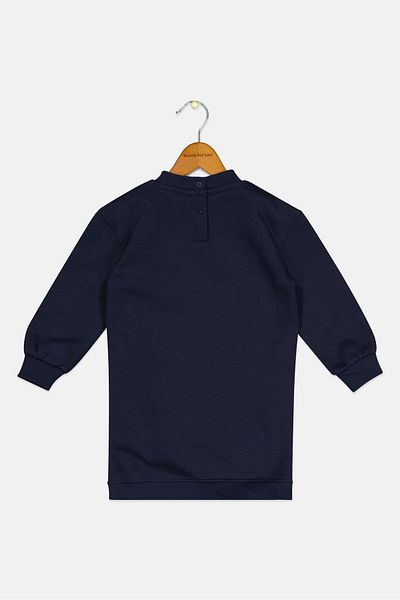 Tommy Hilfiger Toddlers Girl Brand Logo Sweat Dress, Navy